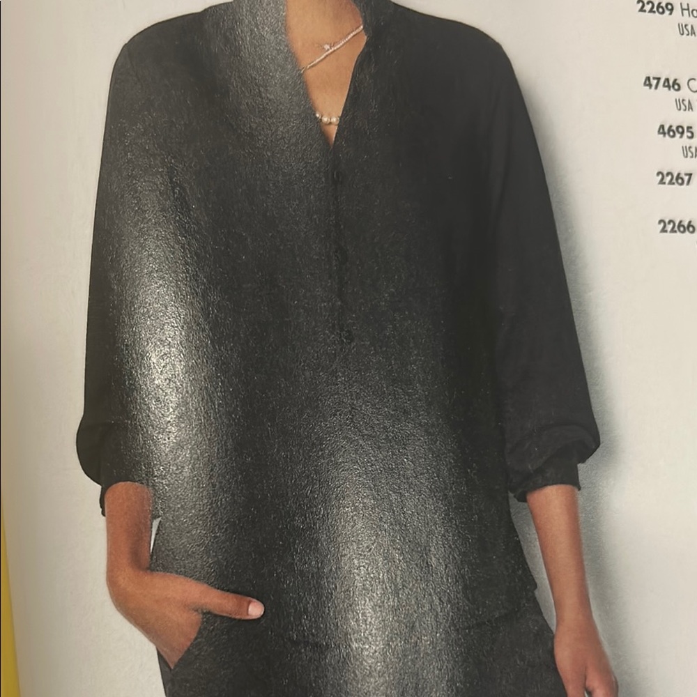 CAbi Black Casual Button Down Shirt/Jacket Relaxed Fit